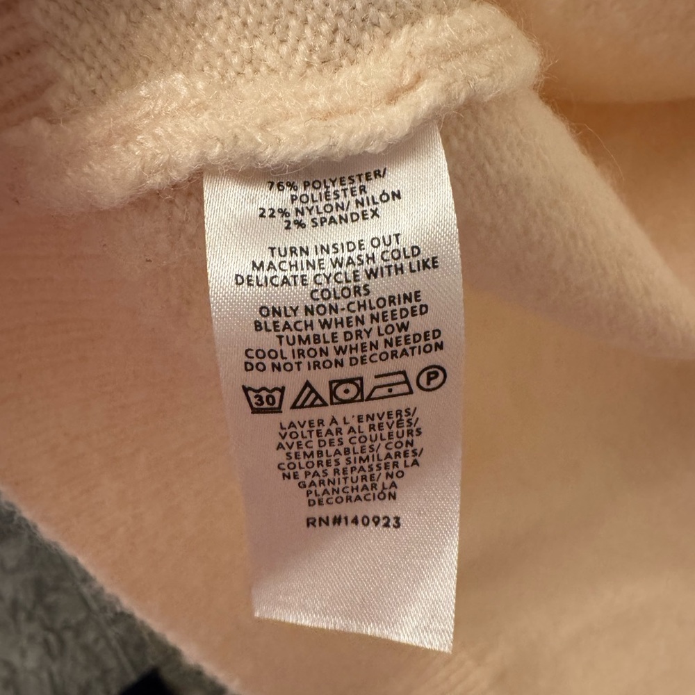 Ann Taylor Light Pink / Cream Cardigan with Bow Buttons - Picture 5 of 7